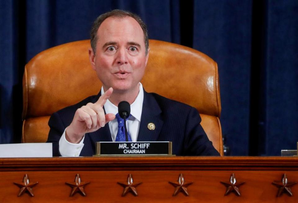 Adam Schiff speaks at a House intelligence committee hearing.