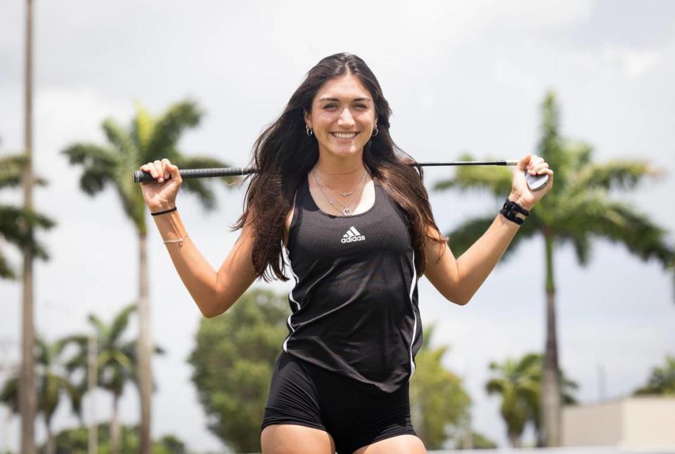 Karissa Kilby, junior golfer from from Honolulu, poses for a photo on Wednesday, Aug. 30, 2023, at Florida International University. Alie Skowronski/askowronski@miamiherald.com