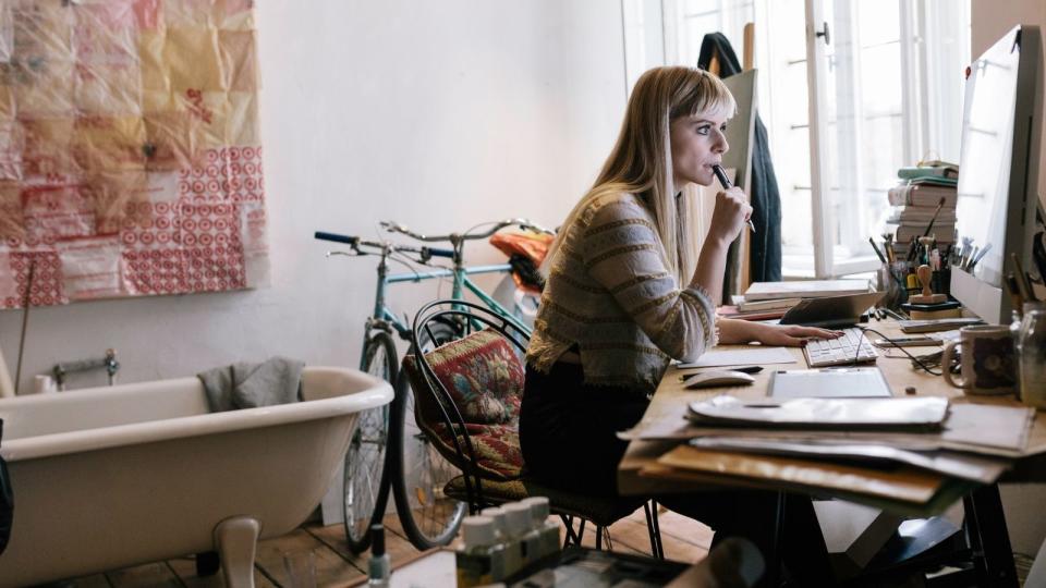 Woman working from home