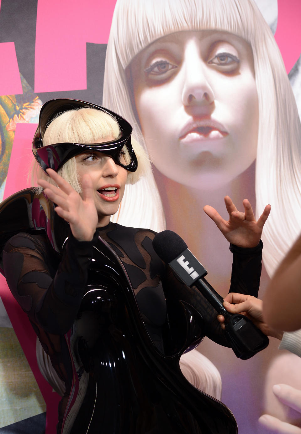 Singer Lady Gaga attends her ARTPOP album release and artRave event the Brooklyn Navy Yard on Sunday, Nov. 10, 2013 in New York City. (Photo by Evan Agostini/Invision/AP)