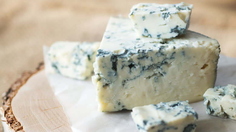 wedge of blue cheese