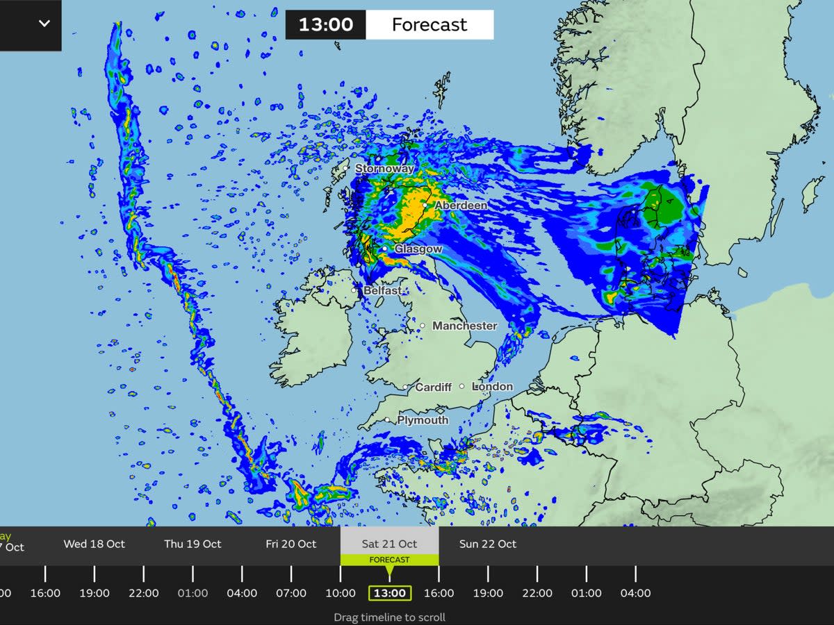 Storm Babet map reveals when and where heavy rain will hit UK