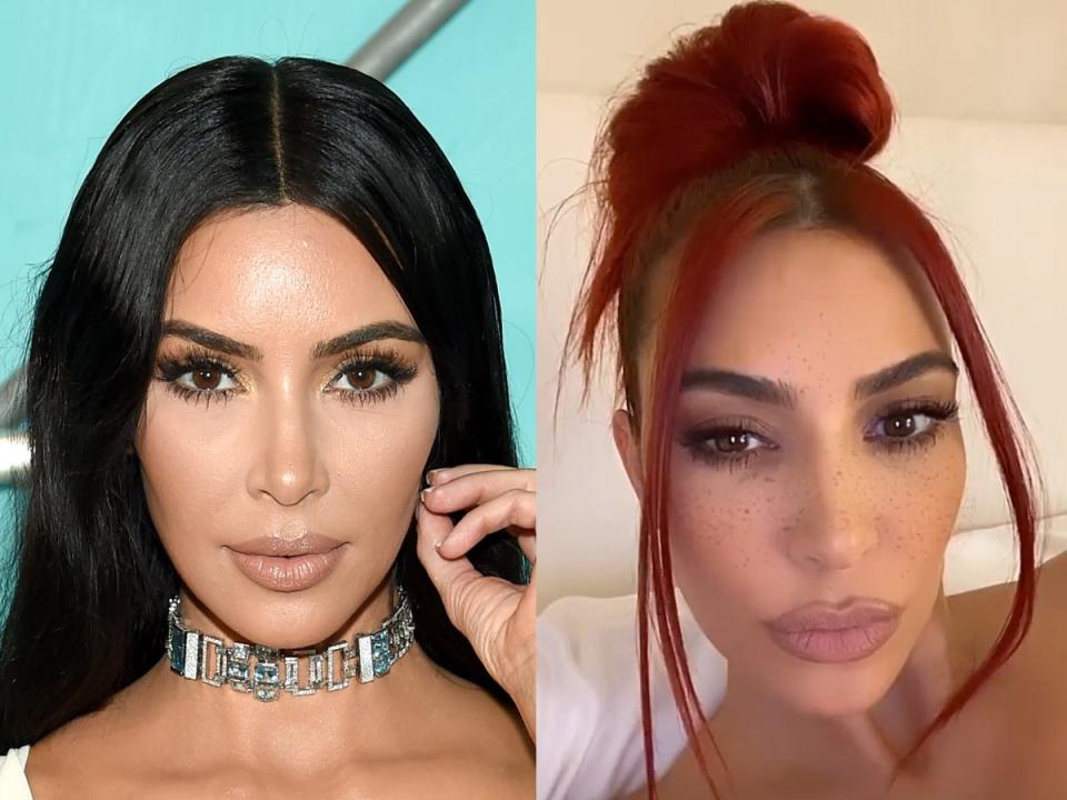 kim kardashian red hair