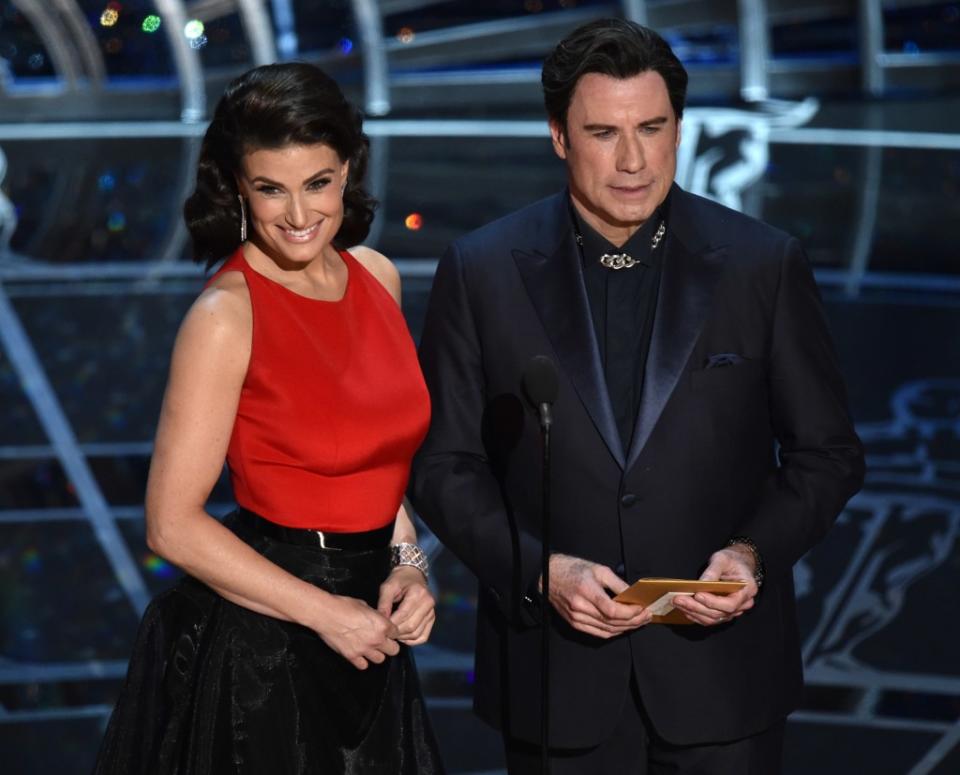 Despite the botching of her name, Menzel (left), who had admitted that she had been thrown for a loop by the mistake, later appeared beside Travolta during the 2015 Oscars ceremony where she jokingly botched his name. John Shearer/Invision/AP