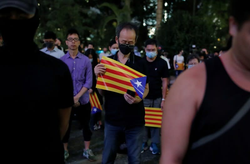 Pro-democracy demonstrators protest in Hong Kong