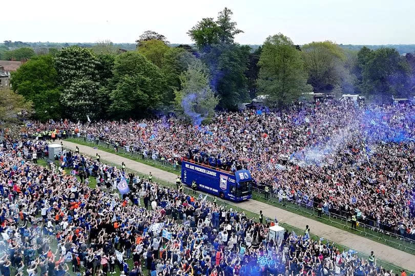 ipswich town celebrate promotion to the premier league