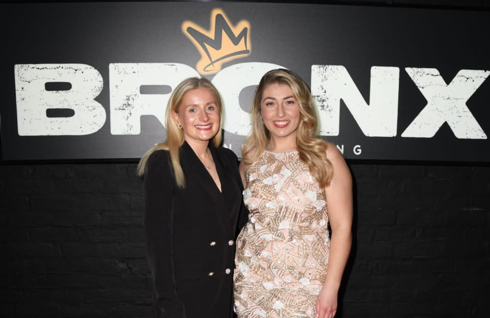 Marnie Swindells supported by fellow winner Rachel Woolford at her gym expansion launch - credit Christopher Harvey-Press Box PR credit:Bang Showbiz