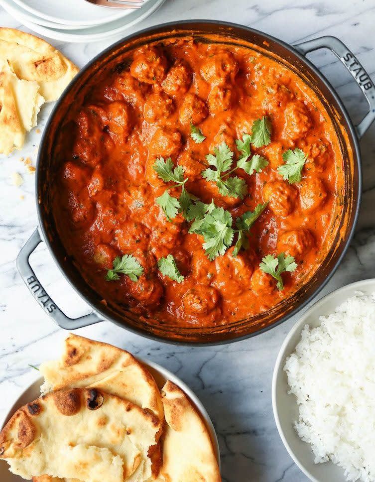 Butter chicken aux boulettes de poulet