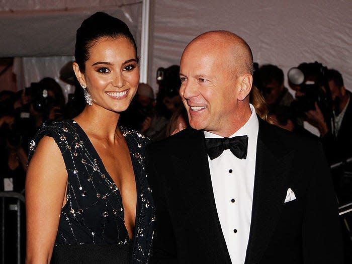 Emma Heming and Bruce Willis attend the Met Gala in 2009