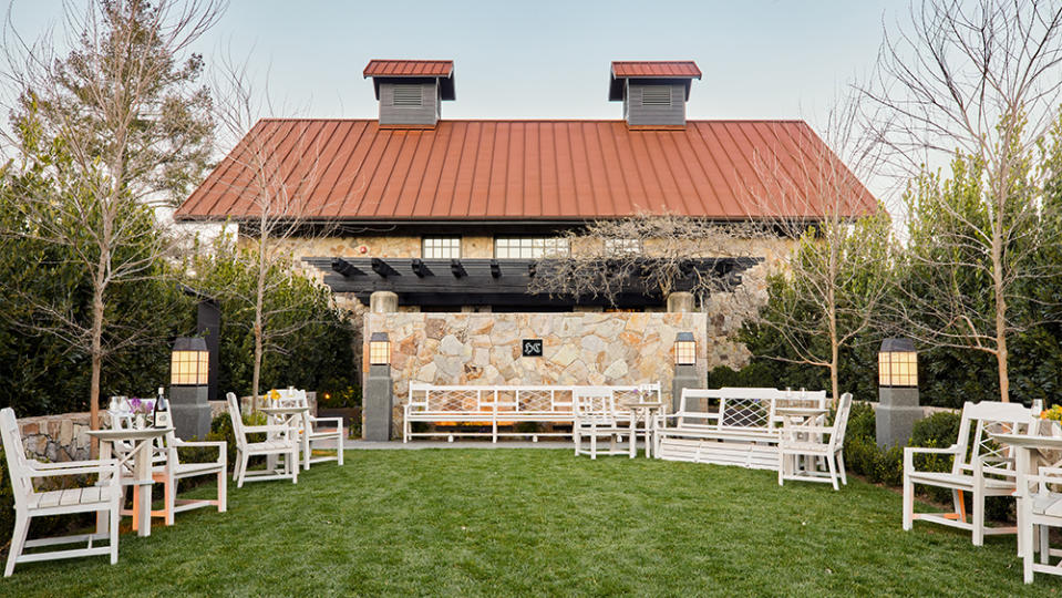 The lawn and main tasting room at Heitz Cellars
