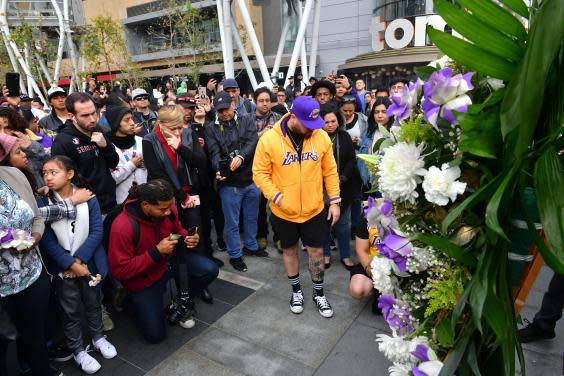 Fans have gathered to pay tribute to the late NBA player (Getty)