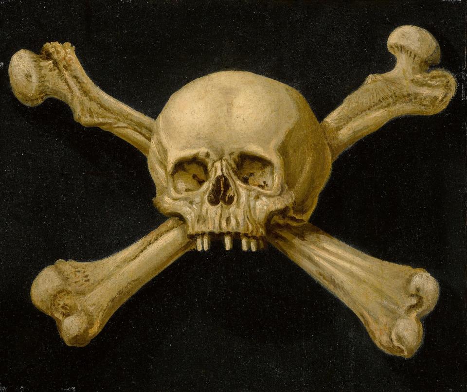 A Pair of Memento Mori with Skull And Crossbones, Neapolitan School, 17th Century