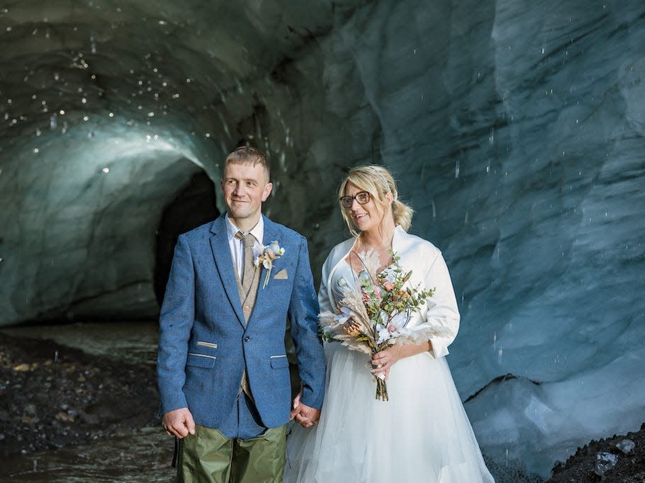 Chris Watson and Jemma Schofield wed in an ice cave in Iceland