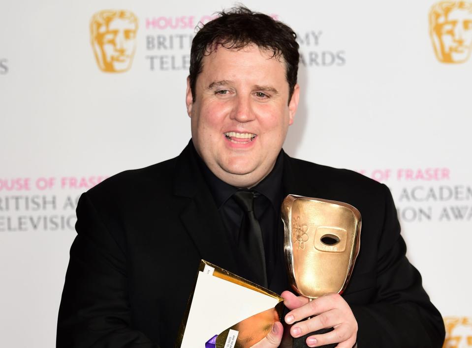 Kay accepting his BAFTA for Car Share, in 2016. (PA)