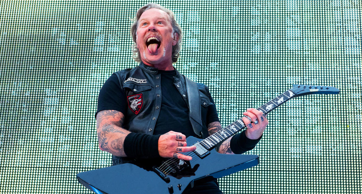  James Hetfield live onstage at Twickenham, England, in 2019. 