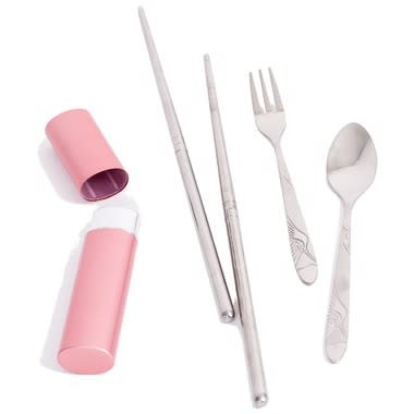 Onyx Pink Cutlery Set. Image via Well.ca.