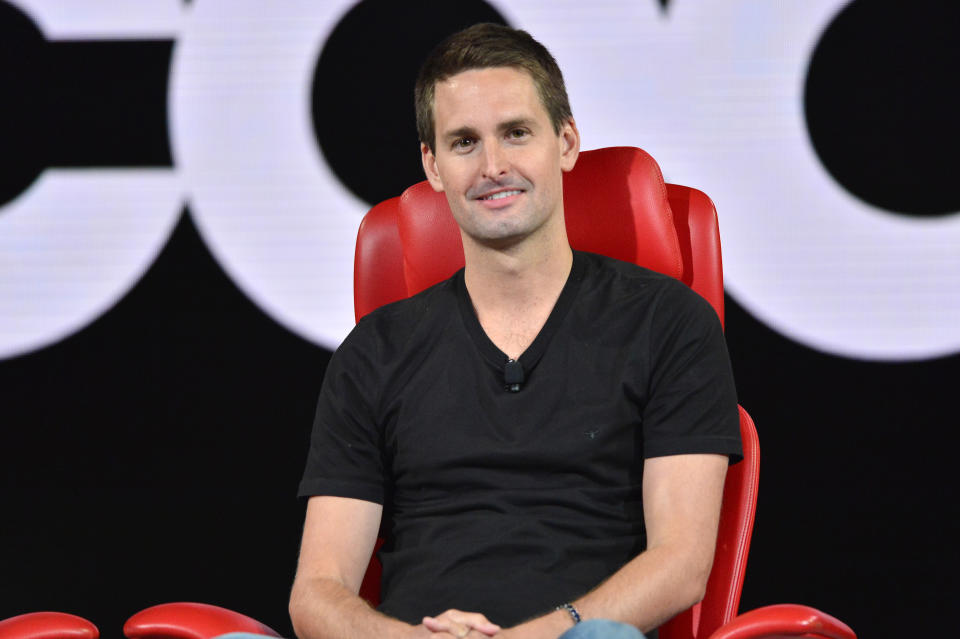 BEVERLY HILLS, CALIFORNIA - SEPTEMBER 07: Snap Inc. Co-founder and CEO Evan Spiegel speaks onstage during Vox Media's 2022 Code Conference - Day 2 on September 07, 2022 in Beverly Hills, California. (Photo by Jerod Harris/Getty Images for Vox Media)