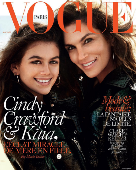 <p>At 14, Kaia Gerber is well on her way to being a supermodel. With multiple appearances in major magazines and an ad campaign for Alexander Wang, the teen’s career is full steam ahead. But her prospects are mostly thanks to good genes and parenting. On the cover of <i>Vogue Paris</i>, Gerber shows exactly where she got it all from by posing with her mother. “Can you tell these two apart? Like mother, like daughter, Cindy Crawford and Kaia Gerber cover the April issue, out March 24,” the magazine posted on Instagram. (<i>Photo: <a href="https://www.instagram.com/p/BC7sNYAHcwH/?taken-by=vogueparis" rel="nofollow noopener" target="_blank" data-ylk="slk:@vogueparis/Instagram" class="link ">@vogueparis/Instagram</a>)</i></p>