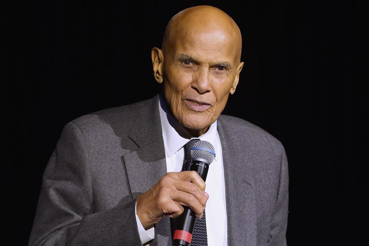 Harry Belafonte speaks at the annual Ripple of Hope Awards Dinner on 14 December 2017 in New York City: Jason Kempin/Getty Images for Ripple Of Hope Awards