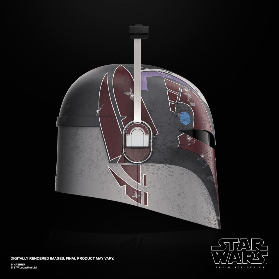 The Black Series Sabine Wren helmet from multiple angles