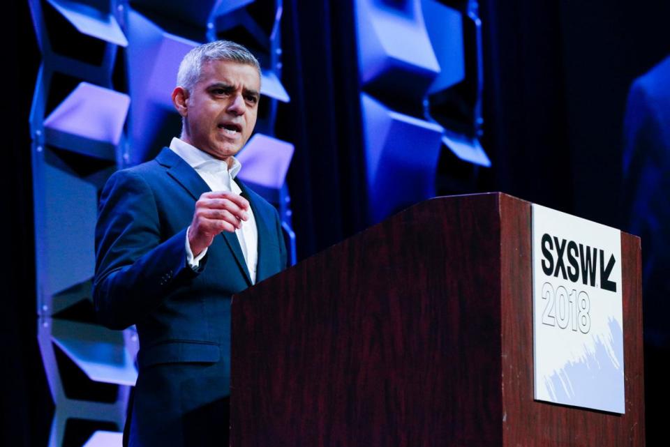 Sadiq Khan, the Mayor of London, speak at the South by Southwest festival in Austin, Texas, U.S (REUTERS)