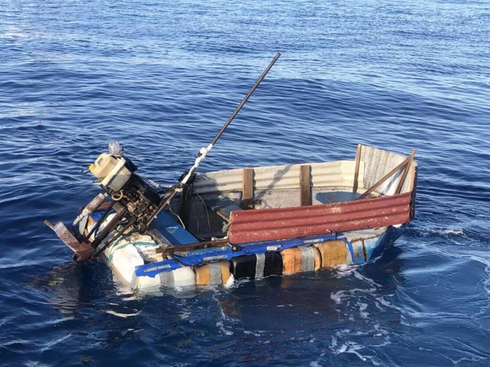 A U.S. Coast Guard Air Station Miami aircrew alerted Coast Guard Sector Key West watchstanders of a rustic vessel taking on water about 40 miles south of Sugarloaf Key, Florida on June 23, 2022. The people were repatriated to Cuba on June 27.