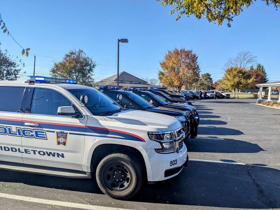 Officers from multiple departments gathered Monday to honor the life of K9 Officer Fury, who died in the line of duty over the weekend.