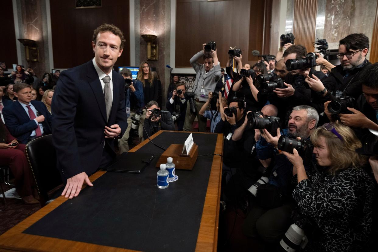 Meta CEO Mark Zuckerberg, arrives to testify before a Senate Judiciary Committee hearing on Capitol Hill in Washington, Wednesday, Jan. 31, 2024, to discuss child safety.