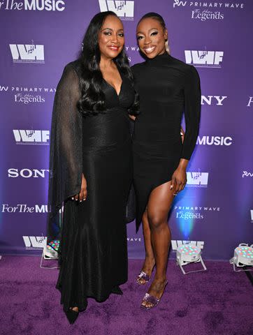 <p>Derek White/Getty Images</p> Pat Houston and daughter Rayah Houston at the Legacy of Love Gala on Aug. 9, 2023