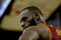 Jan 23, 2017; New Orleans, LA, USA; Cleveland Cavaliers forward LeBron James (23) against the New Orleans Pelicans during the second half of a game at the Smoothie King Center. The Pelicans defeated the Cavaliers 124-122. Mandatory Credit: Derick E. Hingle-USA TODAY Sports