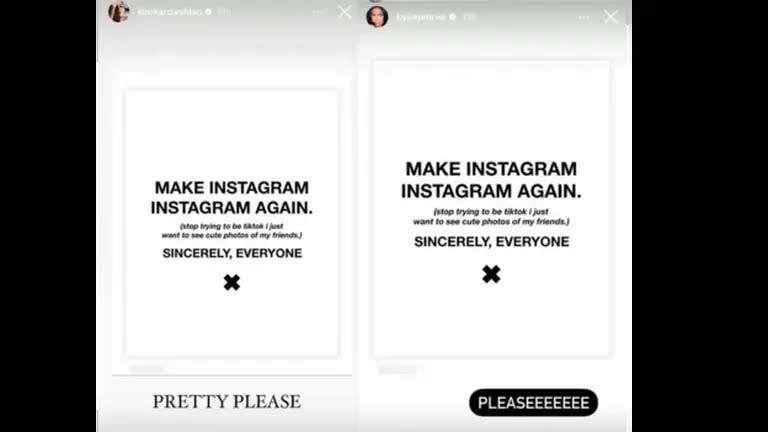 Kim Kardashian y Kylie Jenner compartieron la publicación contra los últimos cambios en Instagram