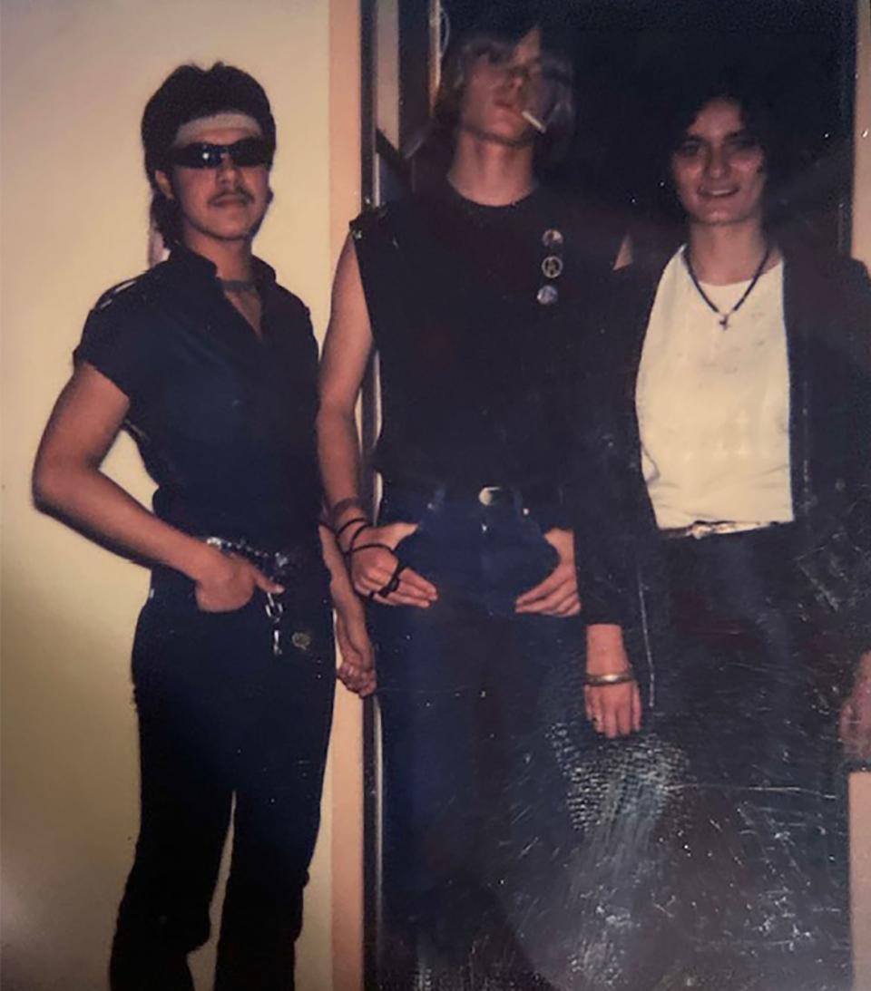 <div class="inline-image__caption"><p>David Anzuelo, left, circa 1984 with foreign exchange buddies. </p></div> <div class="inline-image__credit">Conrad Bower/Courtesy of David Anzuelo</div>