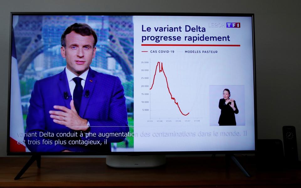 French President Emmanuel Macron gives televised address to the nation - REUTERS/Gonzalo Fuentes/File Photo