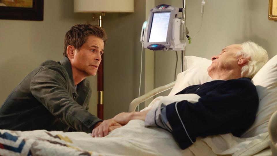 Rob Lowe and guest star Robert Pine in the “Shift-Less” episode of 9-1-1: LONE STAR airing Monday, May 2 (Jordin Althaus/FOX)