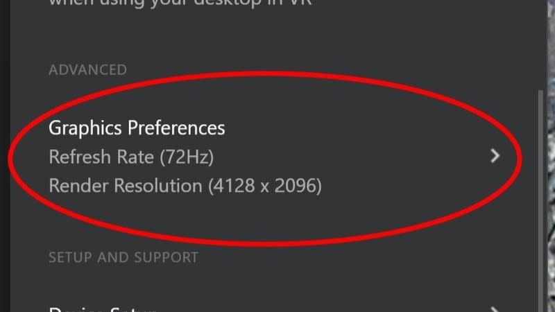 Changing the graphics settings on the Quest 2