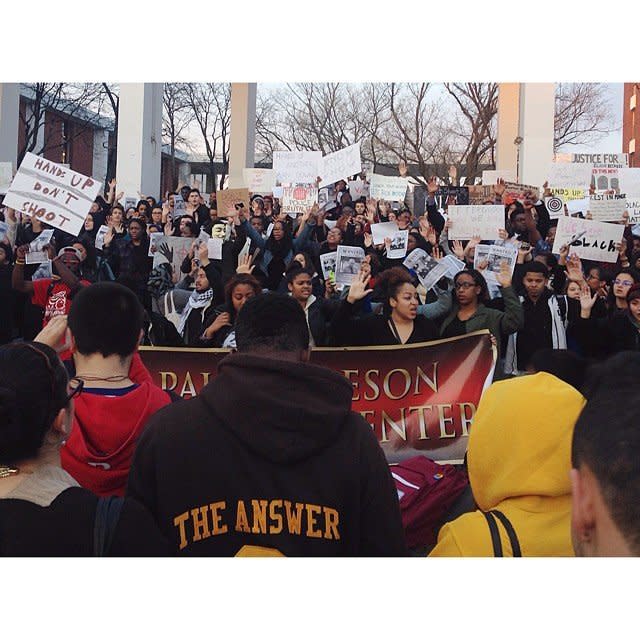 Students at Rutgers University protest on November 25th, 2014