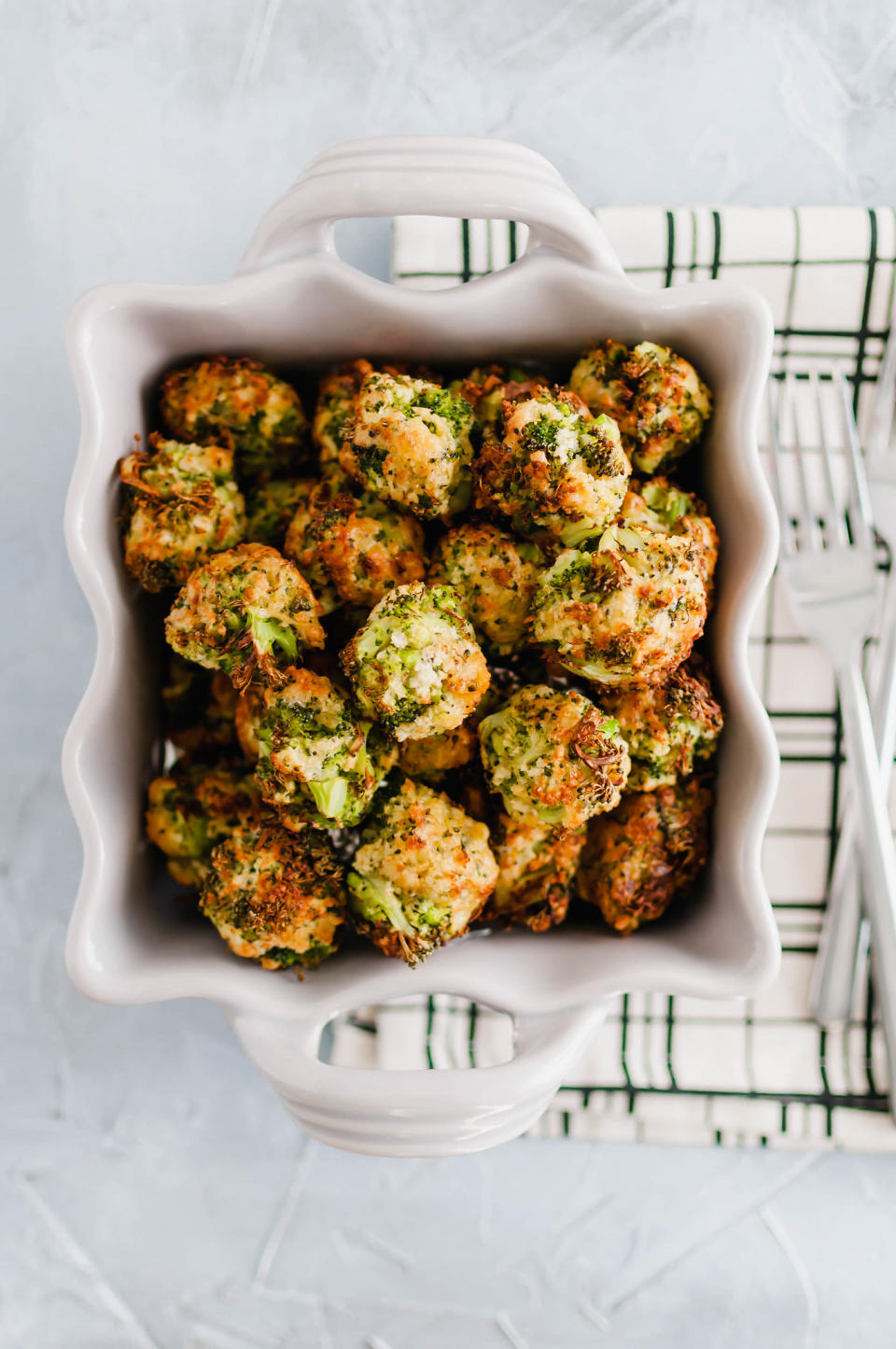 Air fryer cheesy broccoli bites.