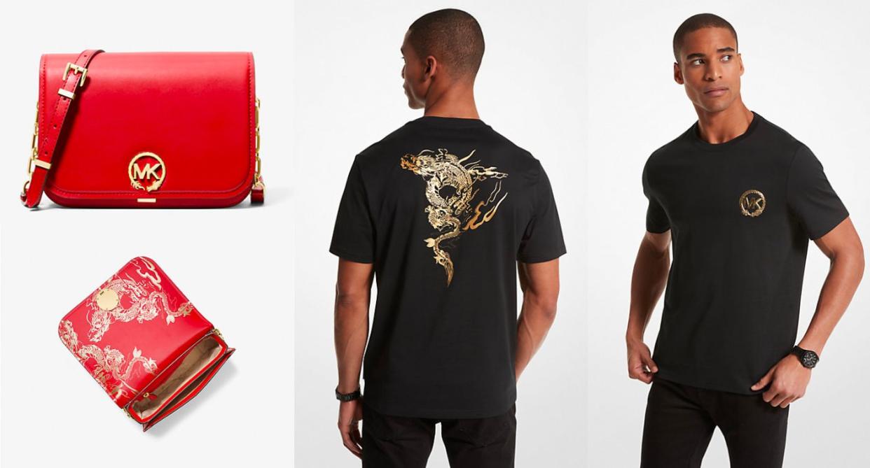 a michal kors lunar new year handbag and tshirt