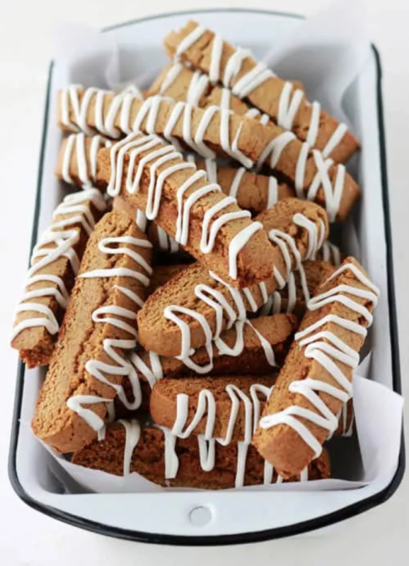 <p>One Sweet Appetite</p><p>The classic Italian cookie gets the added flavor of gingerbread in this easy recipe. Perfect for giving and dunking in a cup of coffee!</p><p><strong>Get the recipe: <a href="https://onesweetappetite.com/gingerbread-biscotti/" rel="nofollow noopener" target="_blank" data-ylk="slk:Gingerbread Biscotti;elm:context_link;itc:0;sec:content-canvas" class="link ">Gingerbread Biscotti</a></strong></p>