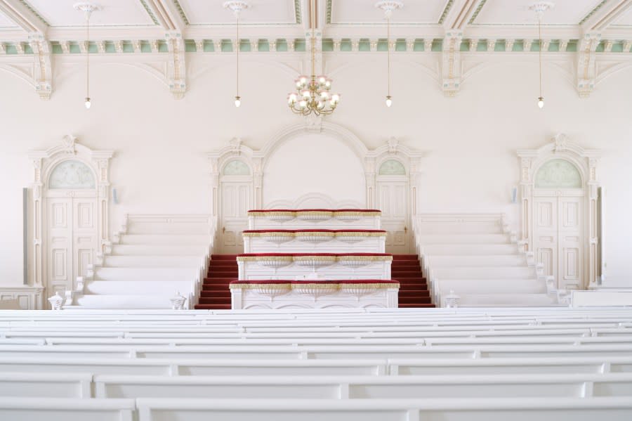 A first look at the Manti temple following renovations. (Courtesy The Church of Jesus Christ of Latter-day Saints)