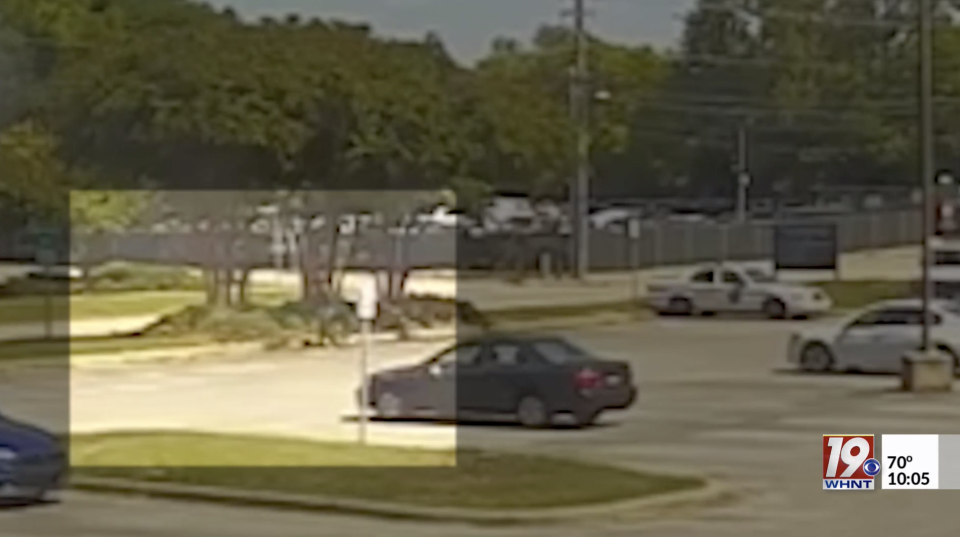 Huntsville Police Deputy Chief Dewayne McCarver said Nance was seen in the parking lot on Saturday, September 25, around 12:30 p.m. and that the video showed her laying in the bushes and sitting on the hood of a police cruiser. / Credit: Huntsville Police via WHNT