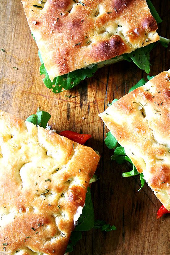 Roasted Red Pepper and Arugula Sandwiches