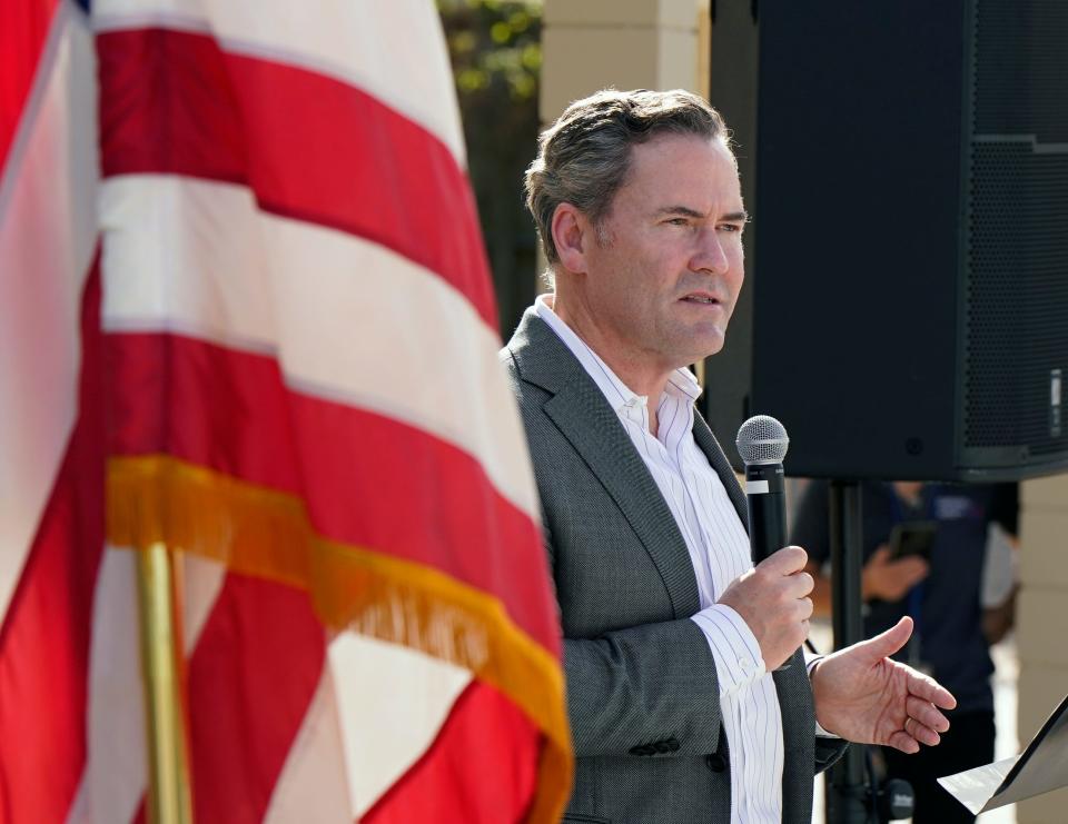 U.S. Rep. Michael Waltz, a former Green Beret and combat-decorated veteran, addressed the crowd during Friday's grand opening of the Barracks of Hope, a new transitional housing facility on Derbyshire Road in Daytona Beach for veterans.