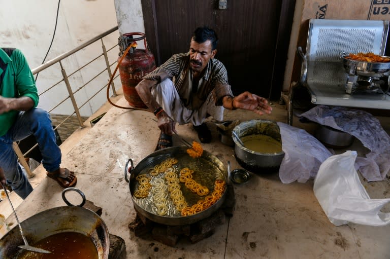 The visiting chefs tried the heart-stoppingly calorific Indian sweets known as jalebis, deep-fried batter soaked in syrup