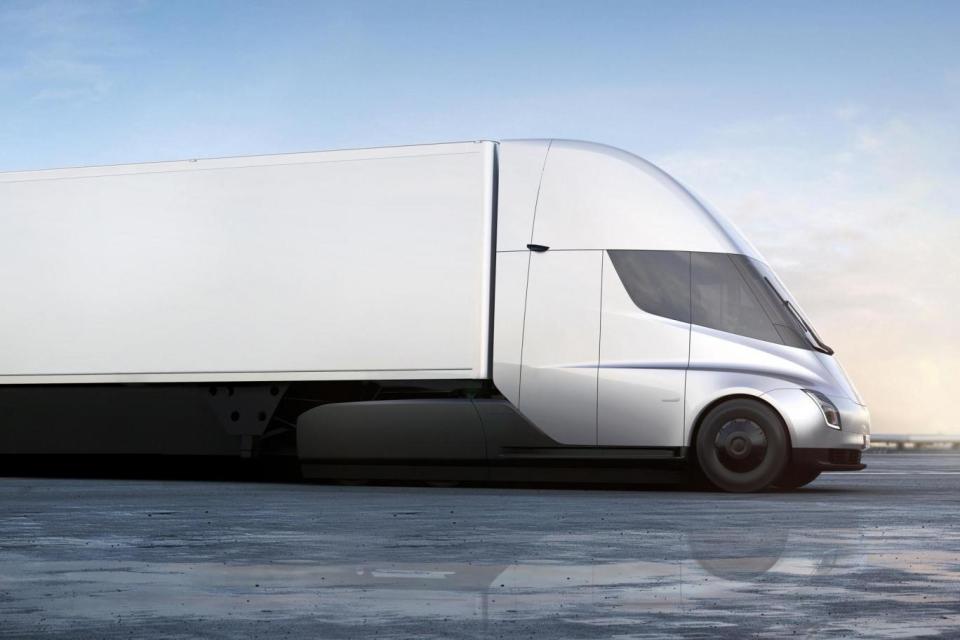 The Tesla Semi can go at 65mph when fully loaded (AP)