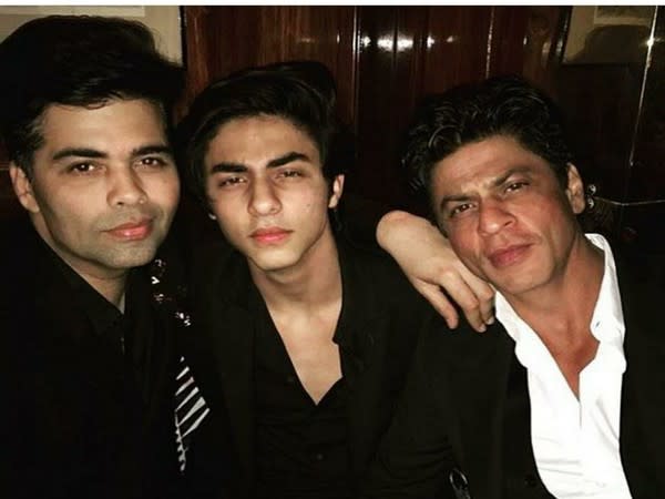Karan Johar with SRK and his son (Image source: Instagram)