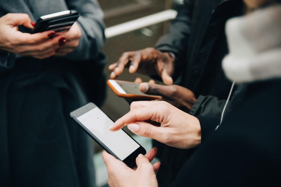 People using phones.