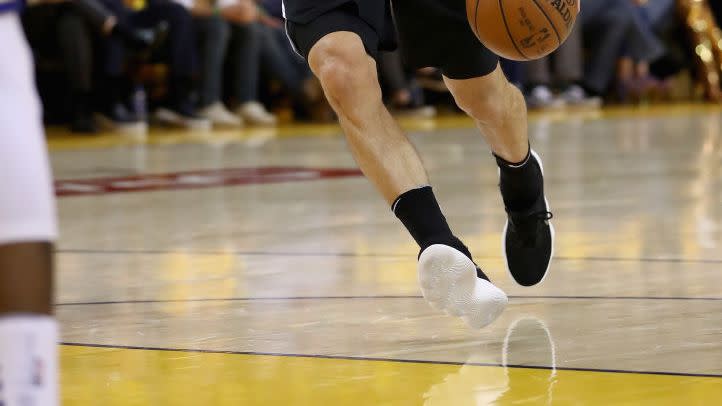 oakland, ca april 24 manu ginobili 20 of the san antonio spurs in action against the golden state warriors during game five of round one of the 2018 nba playoffs at oracle arena on april 24, 2018 in oakland, california note to user user expressly acknowledges and agrees that, by downloading and or using this photograph, user is consenting to the terms and conditions of the getty images license agreement photo by ezra shawgetty images