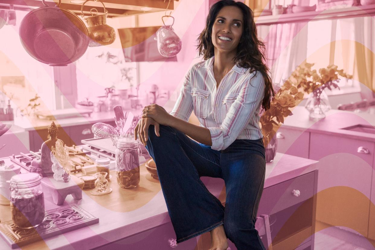 a photo of Padma Lakshmi at home