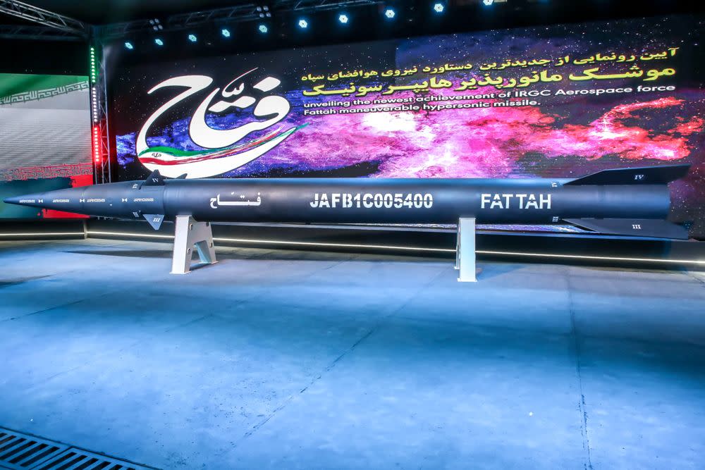 iran presents nation's first hypersonic ballistic missile 'fattah'